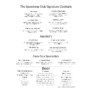 Cocktails & Beer Menu