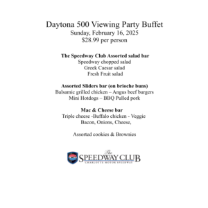 Daytona 500 Viewing Party Menu