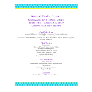 Easter Brunch Menu