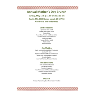 Mother's Day Brunch Menu