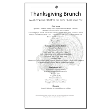 2024 Thanksgiving Brunch Menu