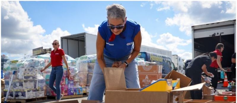 Over 200 volunteers from a variety of organizations boxed and loaded more than 400 pallets of donated supplies at a two-day Hurricane Relief Drive at Charlotte Motor Speedway.